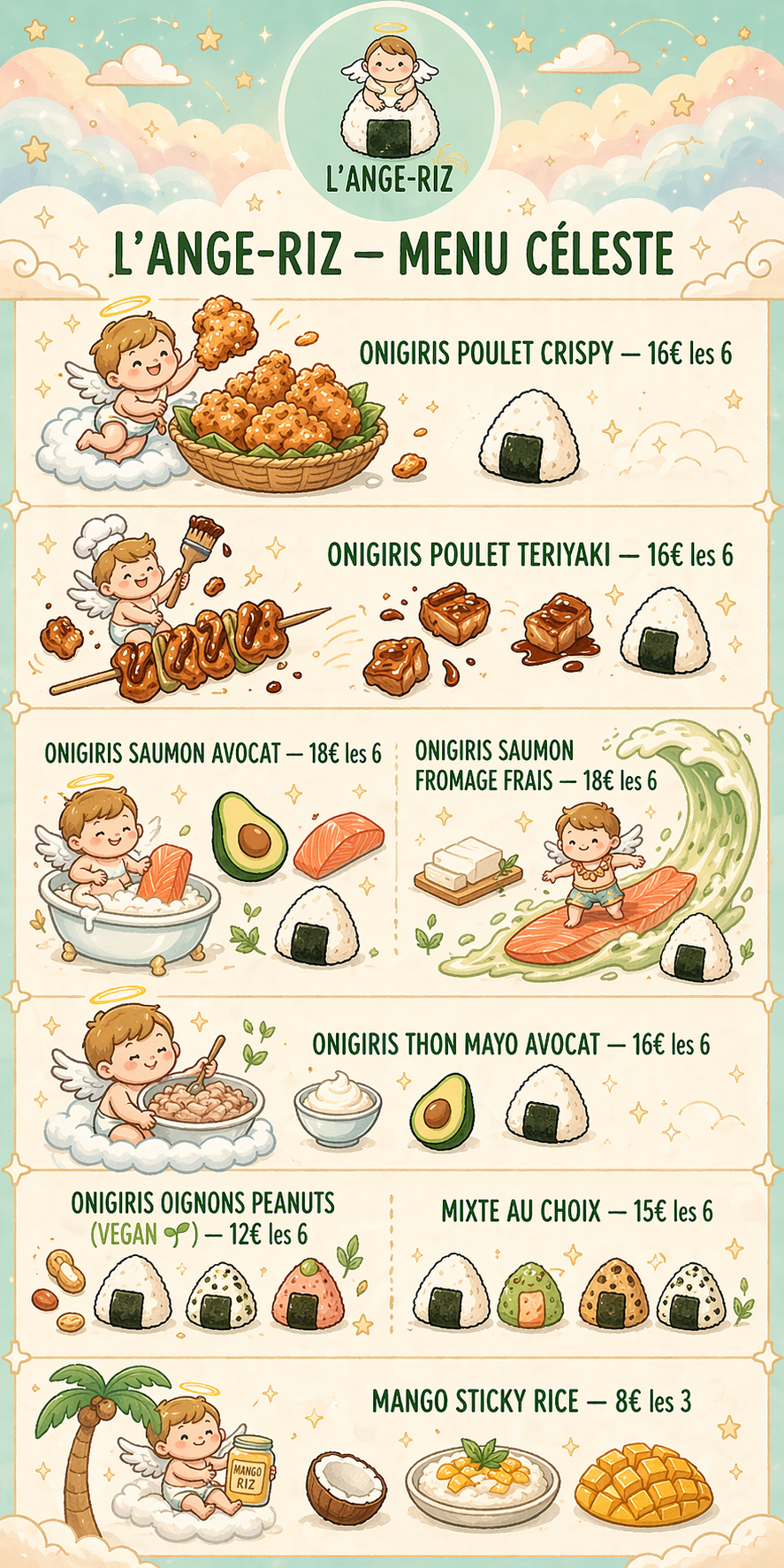 Menu C&eacute;leste L'ANGE-RIZ